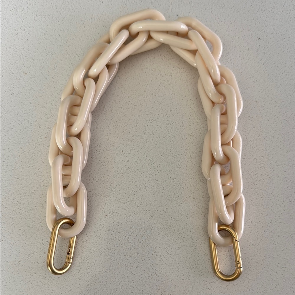 Clare V. Cream and Gold Chain Strap